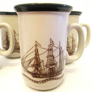 Clippership & knot The Barque Jane Blair mugs Churchill England Circa 1980's